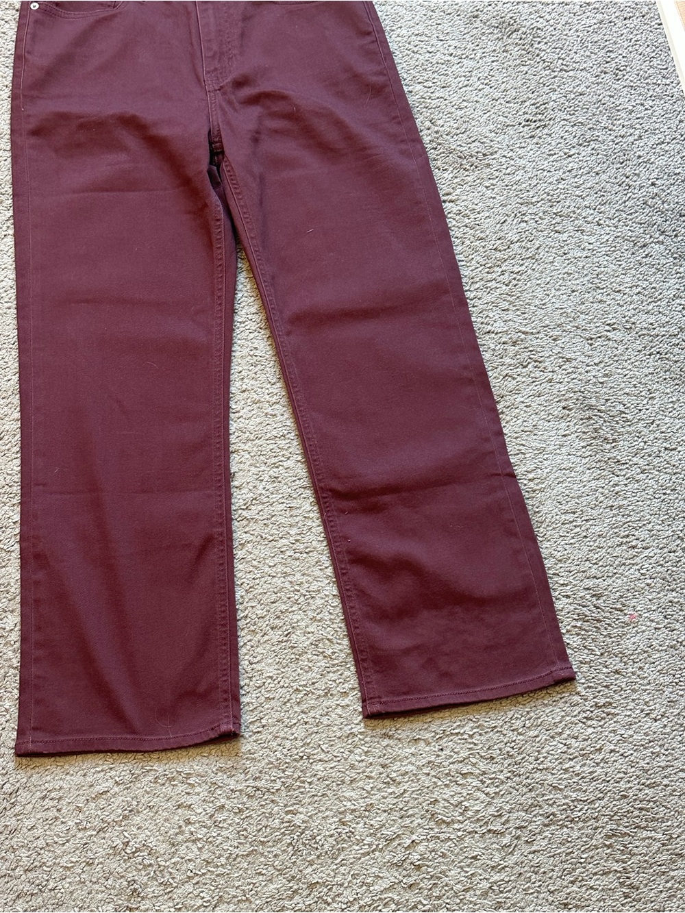 Quince Women’s Bella Stretch Straight Jeans Burgundy Wine 28 - Picture 4 of 8